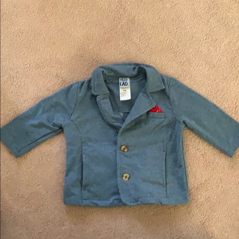 Baby boy casual blazer with red pocket square